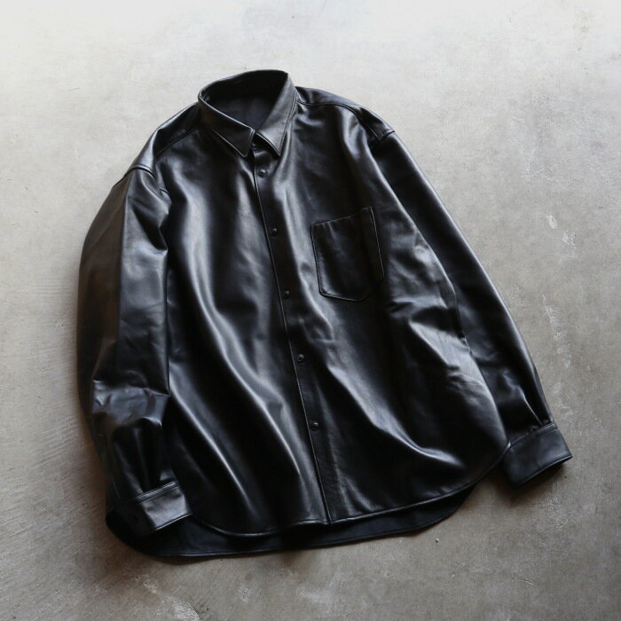 アルヴァナ ジャケット alvana シープスキン レザー シャツ ジャケット SHEEPSKIN LEATHER SHIRTS JACKET ブラック BLACK 2026春夏新作