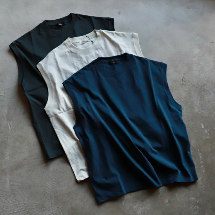 アルヴァナ トップス 無地 alvana 空紡 スリーブレス Tシャツ 空紡 SLEEVELESS TEE SHIRTS アンティークホワイト/カーキ/ネイビー 3色展開 2026春夏新作