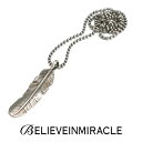 BELIEVE IN MIRACLE r[uC~N FEATHER BALLCHAIN NECKLACE SILVER925 tFU[{[`F[lbNX Vo[