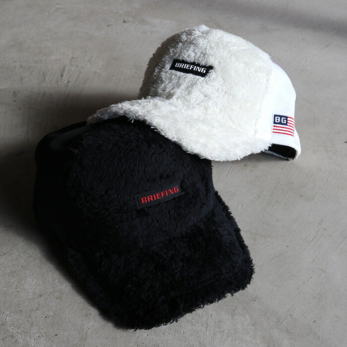 お買い物マラソン 期間限定特別価格【10月17日13:00まで】ブリーフィング ゴルフ キャップ メンズ レディース BRIEFING GOLF フリース キャップ FLEECE CAP ホワイト/ブラック 2色展開 2023秋冬新作