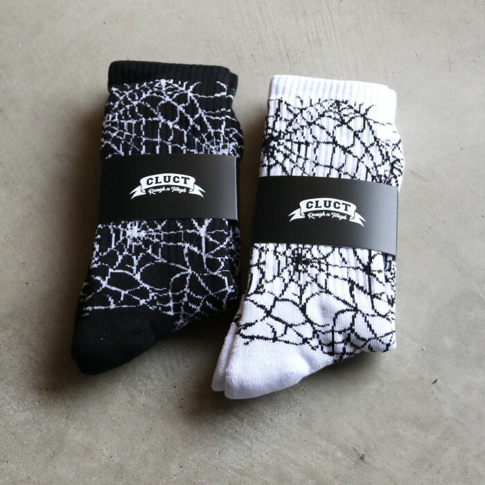 Rakuten - CLUCT 靴下 メンズ 小物 クラクト スパイダー ウェブ 総柄 ソックス LAWS SOX ブラック/ホワイト BLACK/WHITE 2色展開 2026春夏新作