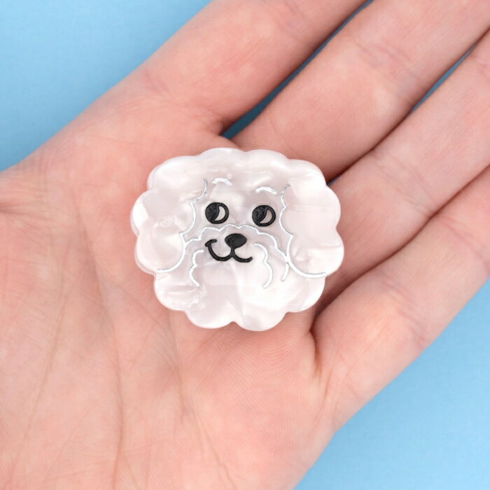 ククシュゼット 正規商品 ヘア アクセ ミニ クリップ 犬 Coucou Suzette ビションミニ ヘア クロー Bichon Mini Hair Claw ホワイト系 White