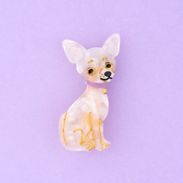 ククシュゼット 正規商品 ヘアアクセ クリップ ピン 犬 Coucou Suzette チワワ ヘア クリップ Chihuahua Hair Clip ベージュ系 Beige