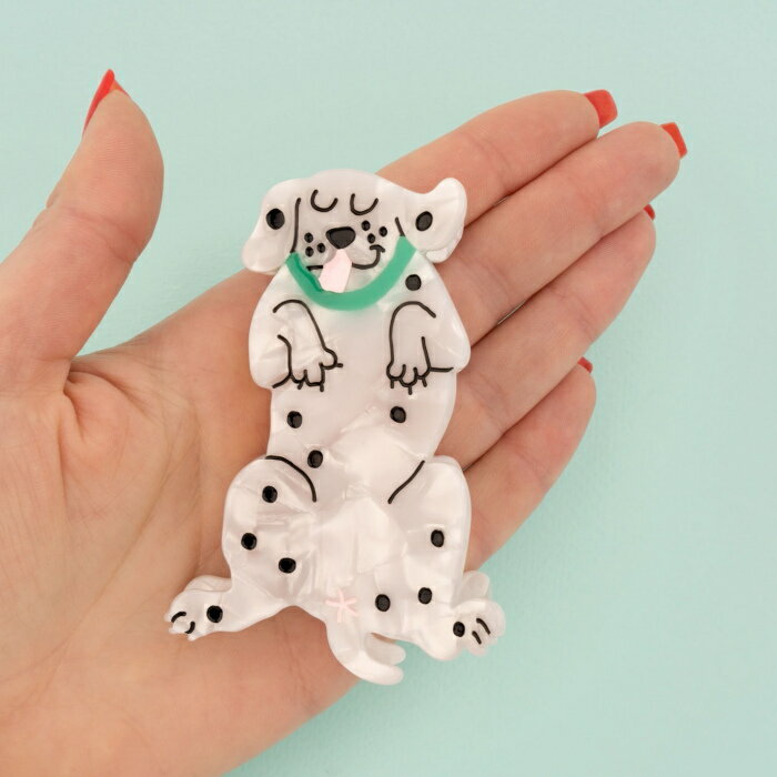 ククシュゼット 正規商品 ヘア アクセ クリップ 犬 かわいい Coucou Suzette ダルメシアン ヘア クロー Dalmatian Hair claw ホワイト×ブラック White×Black