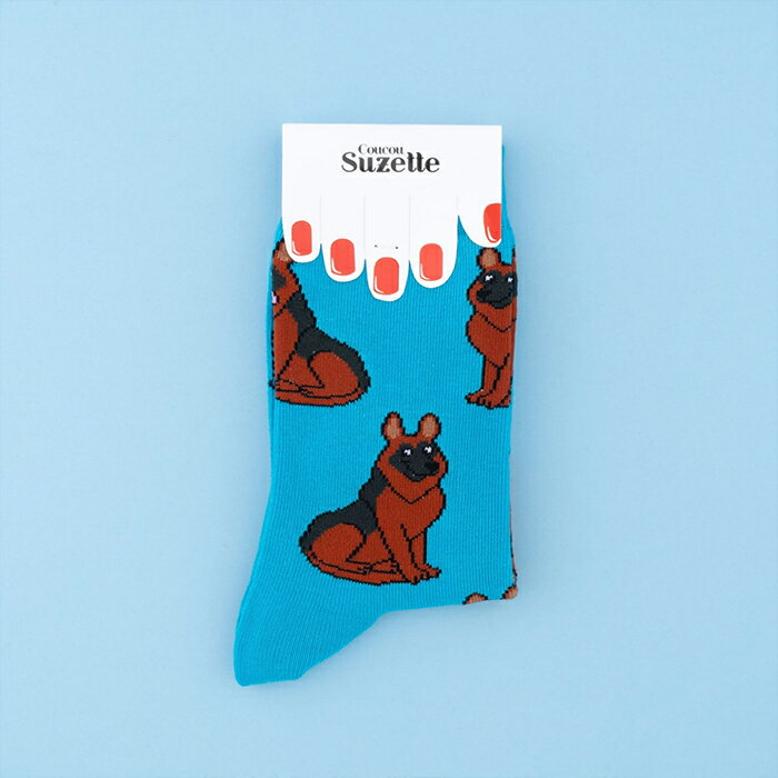 ڸ 3,980߰ʾ ̵ ֥դۥ奼å   ǥ 襤  ե 롼 Coucou Suzette 㡼ޥ ѡ å German Shepherd Socks ֥롼 Blue