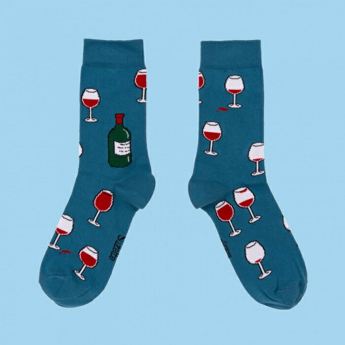 ククシュゼット 正規商品 靴下 レディース メンズ ワイン おしゃれ フランス クルー丈 Coucou Suzette ワイン ソックス Wine Socks マルチ Multi