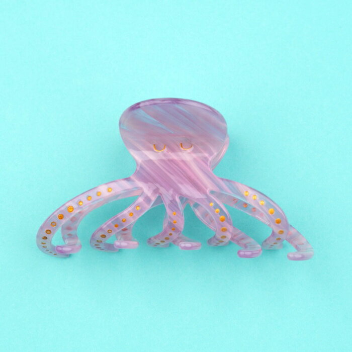 ククシュゼット 正規商品 ヘア アクセ クリップ かわいい 海 夏 魚 ギフト フランス Coucou Suzette タコ ヘアクロー Octopus Hair Claw パープル Purple