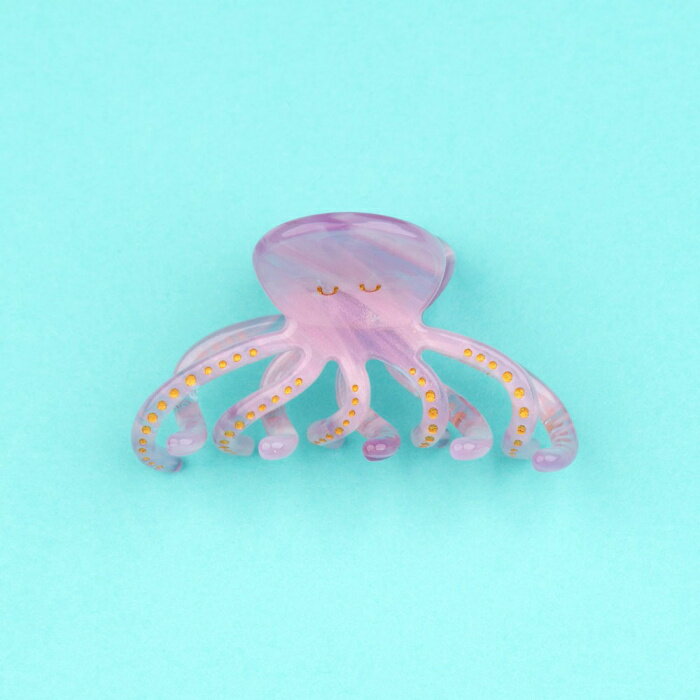 ククシュゼット 正規商品 ヘア アクセ クリップ かわいい 海 夏 魚 フランス Coucou Suzette タコミニ ヘアクロー Octopus Mini Hair Claw パープル Purple