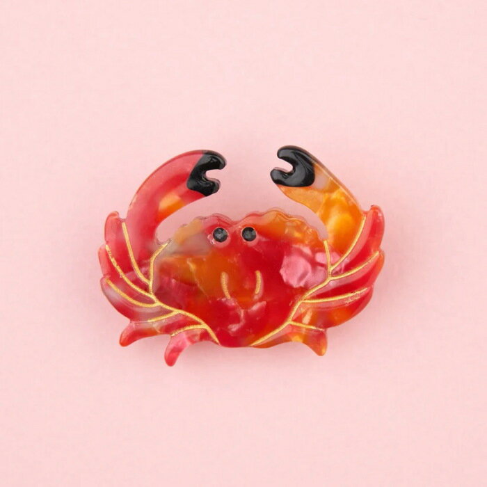 ククシュゼット 正規商品 アクセ ピン クリップ 海 魚 かわいい ギフト Coucou Suzette カニ ヘア クリップ Crab Hair Clip レッド Redのサムネイル