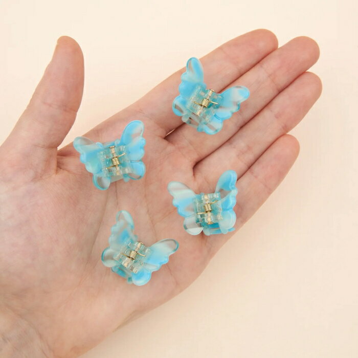 樂天商城 - ククシュゼット 正規商品 ヘア アクセ クリップ 蝶 虫 かわいい Coucou Suzette 水色 蝶 ミニ ヘア クロー 4個セット Mini Butterflies Hair Claws Set