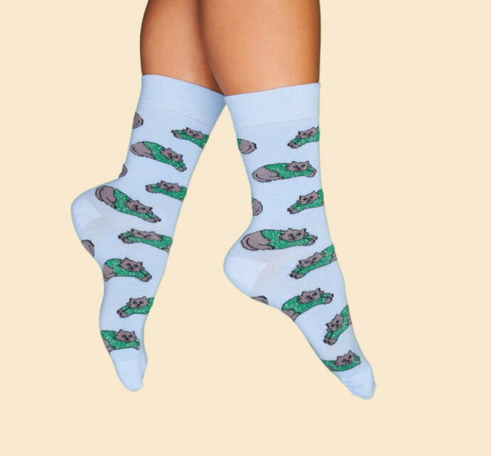 ククシュゼット 正規商品 靴下 新作 冬 クリスマス ギフト Coucou Suzette チリー キャット ソックス Chilly Cat Socks ブルー Blue