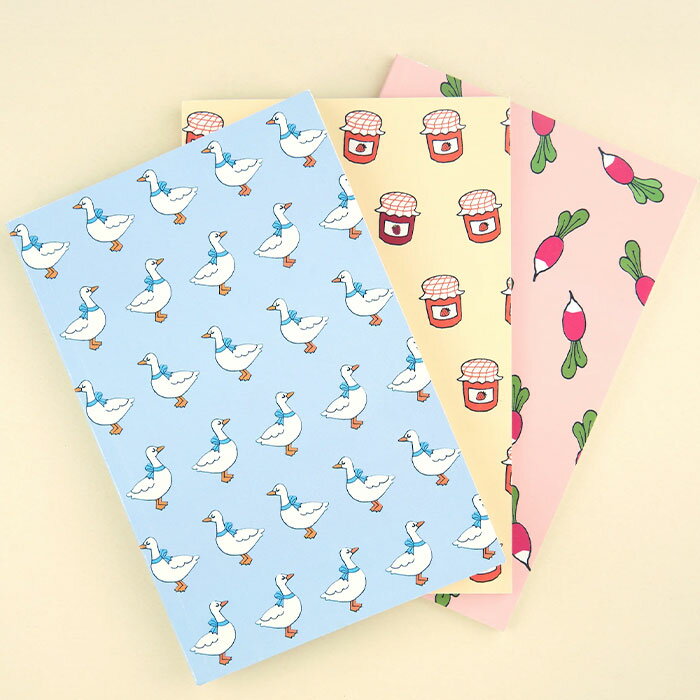ククシュゼット 正規商品 ノート 文房具 メモ帳 かわいい 個性的 フランス お洒落 ギフト Coucou Suzette ノートブック Notebook ラディッシュ/ガチョウ/ジャム