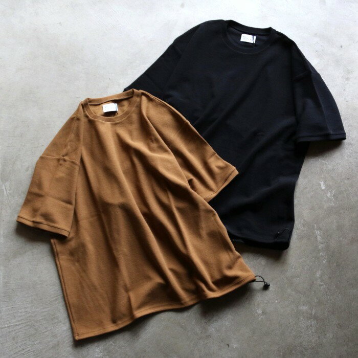 Rakuten - エディットクロージング ニットT EDIT CLOTHING オーガニックコットンヘンプニットTシャツ Organic cotton hemp knit tee ブラック/キャメル 2色 2026春夏新作