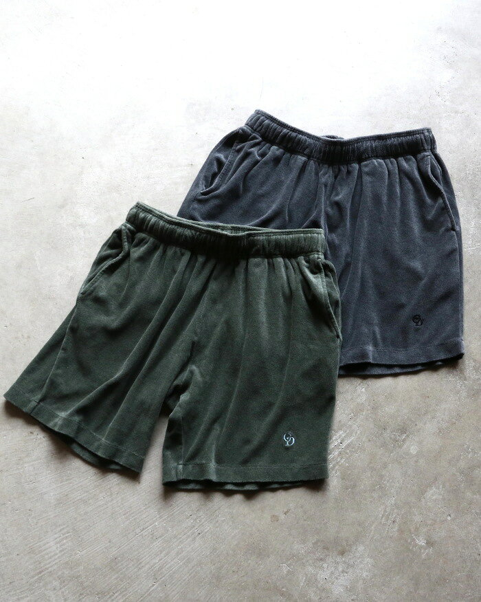 GOODAYS × SCREEN STARS パイル ピグメント ショーツ Pile pigment shorts ブラック/ダークグリーン 2色展開 2026春夏新作