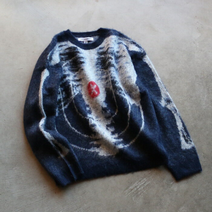 HELLA GREEN ヘラグリーン ニット ターゲットニット Target Knit Sweater ブルー Blue 2025秋冬新作