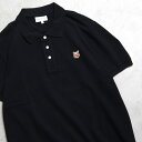 メゾンキツネ ポロシャツ MAISON KITSUNE フォックス ヘッド パッチ ポロ FOX HEAD PATCH REGULAR POLO ブラック BLACK 2024春夏新作