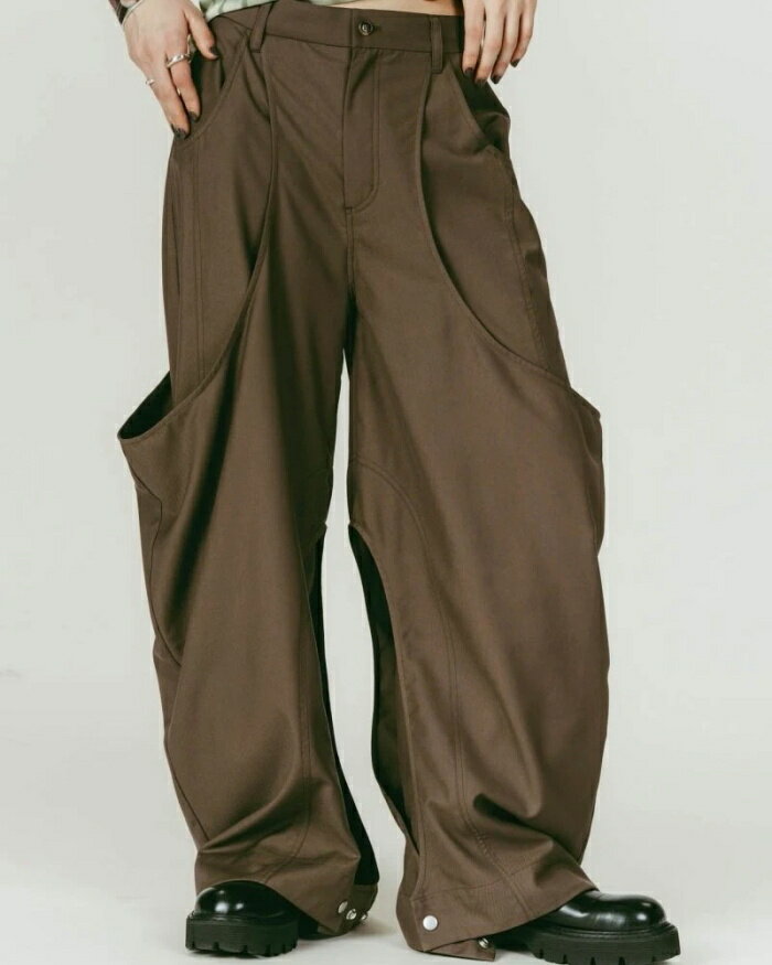 樂天商城 - Knuth Marf パンツ ユニセックス クヌースマーフ ハイブーツ ディテール パンツ high-boot detail pants unisex ブラック/ブラウン/グレー 3色展開 2026春夏新作