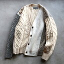 クロ カーディガン ユニセックス KURO リメイク ニット カーディガン REMAKE KNIT CARDIGAN ベージュ BEIGE 2023秋冬新作