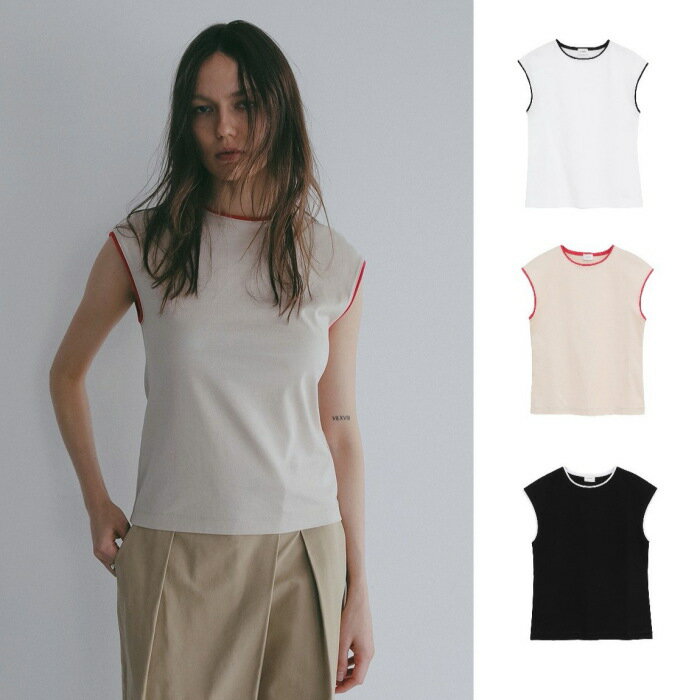 Rakuten - MANOF 正規商品 トップス マノフ バイカラー カット トップス BICOLOR CUT TOPS ホワイト/ベージュ/ブラック WHITE/BEIGE/BLACK 3色展開 2026春夏新作