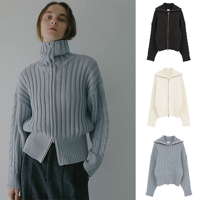 MANOF �������� �˥å� �ޥΥ� ���åȥ� ��֥˥å� �֥륾�� COTTON RIBKNIT BLOUSON �ۥ磻��/�֥롼/���㥳���륰�졼 3��Ÿ��...