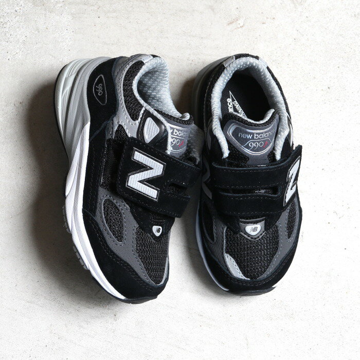 楽天Shafterニューバランス キッズ ベビー スニーカー 新作 運動靴 New Balance 990 IV990 スニーカー ブラック Black 2024春夏新作