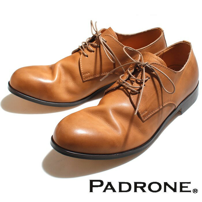 パドローネ PADRONE パドローネ 再入荷完了 DERBY PLAIN TOE SHOES BEIGE ダービー プレーントゥシューズ ベージュ