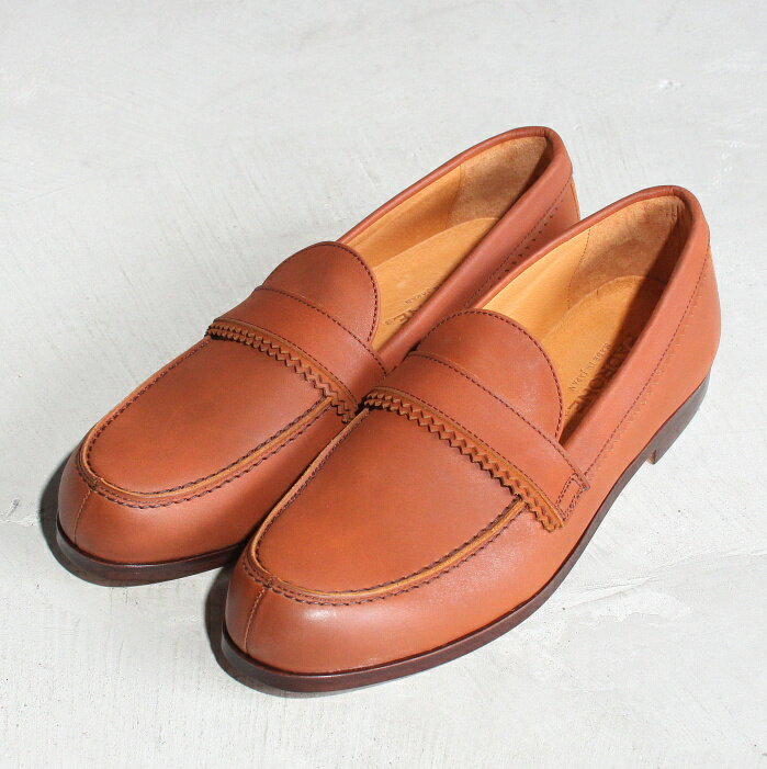 パドローネ 靴 PADRONE ピンキング ローファー PINKING LOAFERS 革靴 CAMEL キャメル 2019春夏 新作