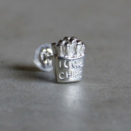 樂天商城 - Poly Things 正規取扱 ポリーシングス ピアス 片耳用 アクセサリー ギフト チップス ポテト ピアス I Like Chips Pierce シルバー925 Silver