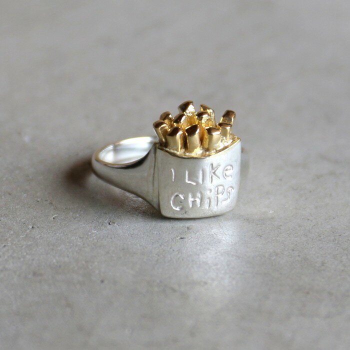 樂天商城 - Poly Things 正規取扱 ポリーシングス リング アクセサリー ギフト チップス ポテト リング I Like Chips Ring シルバー×ゴールド Silver×Gold