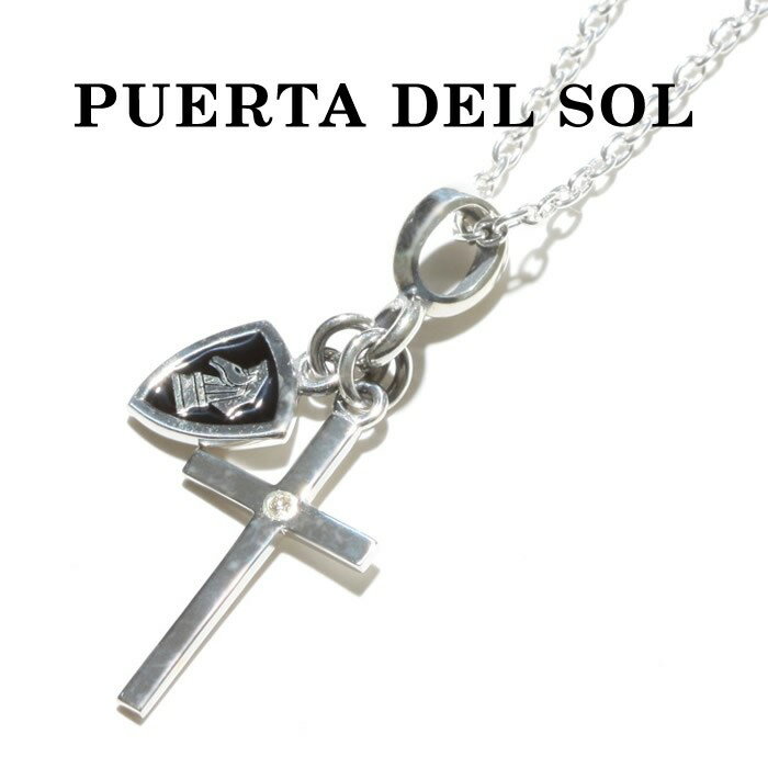 PUERTA DEL SOL プエルタデルソル Cross×Knight Necklace クロス ナイト ネックレス SILVER EPOXY DIAMONDO シルバー エポキシ ダイヤモンド