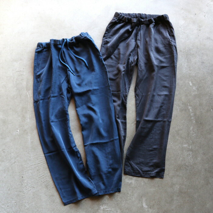 樂天商城 - レミレリーフ ボトムス パンツ REMI RELIEF サテン イージー パンツ C/Si Satin Easy Pants ブラック/ネイビー Black/Navy 2色展開 2026年春夏新作
