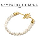 楽天Shafterシンパシーオブソウル スタイル レディース SYMPATHY OF SOUL Style パールビーズTバーブレスレット ゴールドコーティング Pearl Beads T-bar Bracelet GOLD【正規商品 公式通販】