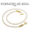 シンパシーオブソウル スタイル レディース SYMPATHY OF SOUL Style パールビーズTバーネックレス ゴールドコーティング Pearl Beads T-bar Necklace GOLD PEARL【正規商品 公式通販】