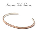 X[}_bN oO Suman Dhakhwa N i[ Jt Vo[  ؖڋ MOKUME Narrow Flat Cuff Silver Copper MOKUMEGANE