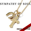 シンパシーオブソウル 2019年クリスマス限定 ネックレス グッドラックホースシュー SYMPATHY OF SOUL 1940 039 s Sixpence Cross Necklace w/GOOD LUCK Horseshoe【正規商品 公式通販】