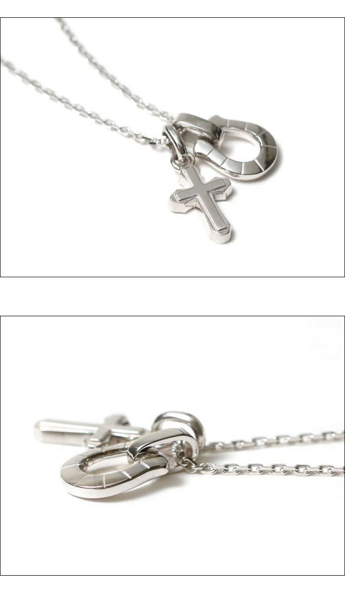 シンパシーオブソウル SYMPATHY OF SOUL ネックレス ホースシュー クロス シルバー 　Horseshoe Amulet x Smooth Cross Pendant x Square Cable Chain 1.6mm Hook チェーンセット【正規商品 公式通販】