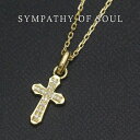 SYMPATHY OF SOUL VpV[Iu\E Smooth Cross K18YG Diamond Necklace X[XNX 1.3mm`F[ lbNX K18CG[S[h _Ch yKi ʔ́z