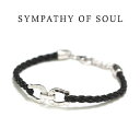 シンパシーオブソウル ブレスレット メンズ SYMPATHY OF SOUL シンパシーオブソウル Horseshoe Leather Bracelet Silver ホースシューレザーブレスレット シルバー【正規商品 公式通販】