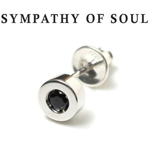 シンパシーオブソウル ピアス シルバー サファイア メンズ レディース ユニセックス アクセサリー ブランド 男女兼用 SYMPATHY OF SOUL Shine Pierce Silver w/Black Sapphire 【正規商品 公式通販】