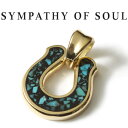 VpV[Iu\E S[h K18 z[XV[ CC y_g K18YG ^[RCY SYMPATHY OF SOUL Horseshoe Inlay Pendant K18YG TurquoiseyKi ʔ́z