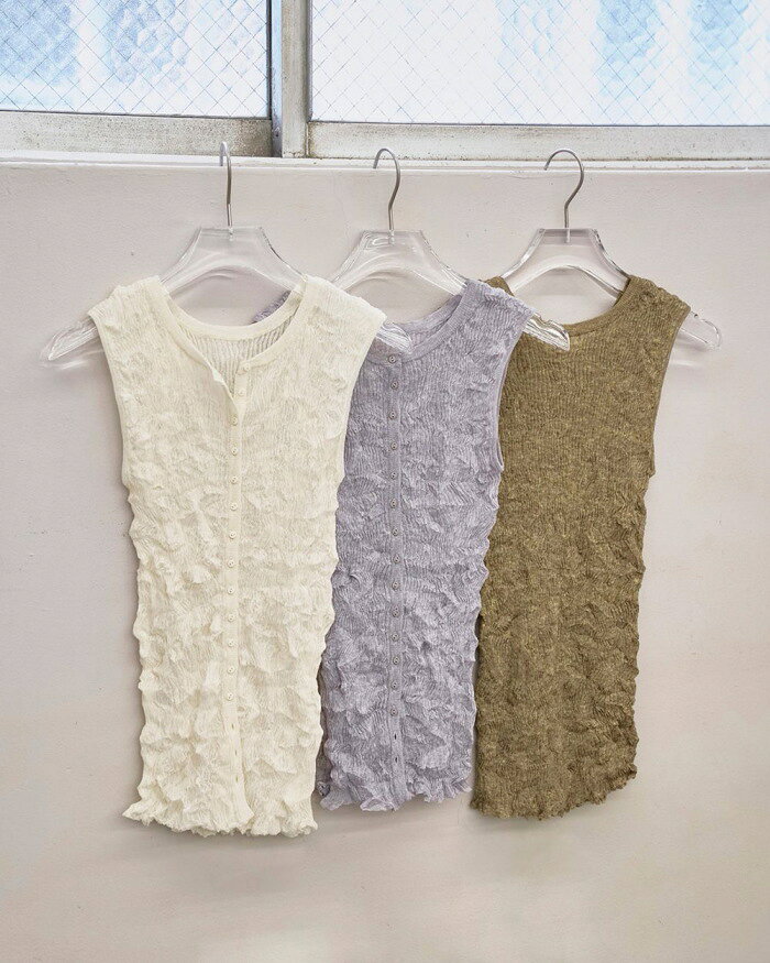 樂天商城 - 【12610523】【先行予約】TODAYFUL トップス トゥデイフル 2way シアー ニット ベスト 2way Sheer Knit vest アイボリー/オリーブ/アイスブルー Ivory/Olive/I.Blue 3色展開 正規取り扱い店 2026春夏新作