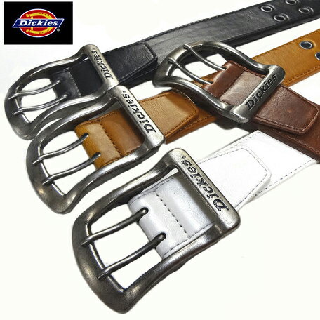 楽天シャガンドールメンズ ディッキーズ Dickies カジュアルベルト ストリート系 Wピン Wハトメ 38mm 全長110cm 幅広 サイズ調整可 おしゃれ ファッション バックル ジーンズ ストリートファッション アメカジ ギャリソンバックル DS0126C