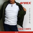 ポイント10倍 送料無料 AVIREX アヴィレックス アビレックス 厚手 【 Vネック　クルーネック Tシャツ 長袖 ロンT 】【 限定ハンドタオル付 】 国内正規販売店 最強ロンT 男の定番 防寒 旦那 彼氏 プレゼント 筋トレ　マッチョ ジム 【6153480-V】【6153481-C】 3