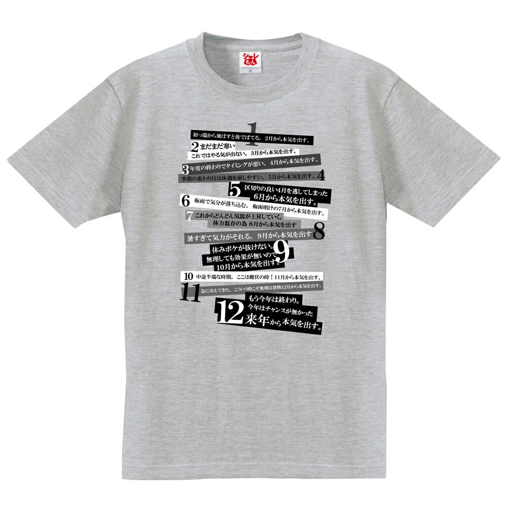 来月から本気だす 面白ジョーク雑貨 tシャツ プレゼント【選べる　8色　Tシャツ】パーティーグッズ しゃれもん