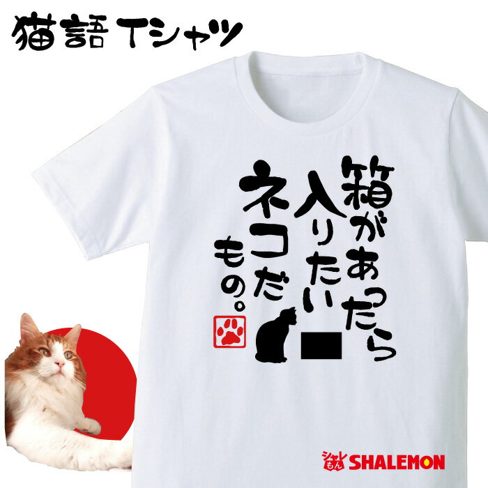 ねこ おもしろTシャツ アニマル【箱があったら入りたい 猫 だもの】クリスマス おもしろ　Tシャツ　メンズ レディース キッズ プレゼント 猫カフェ ネコ 雑貨 しゃれもんのサムネイル