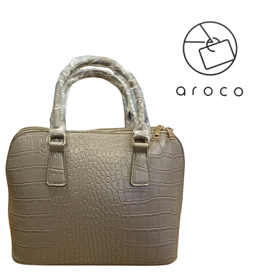 aroco クロコ型押し 2way ハンドバッグ blpa-p1406 ベージュ アロコ ショルダーバッグ オケージョン 入学式 オンオフ レディース(4)