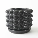 ソルギア【メタル】5号サイズ 植木鉢 陶器鉢 受け皿付 ソーサーセット 底穴有 金属風 グレー 無骨 インダストリアル ブルックリン 多肉植物 アガベ コーデックス サボテン ビザールプランツ トゲ 光沢 インテリア 存在感 個性的 独創的 かっこいい おしゃれ ラッピング可