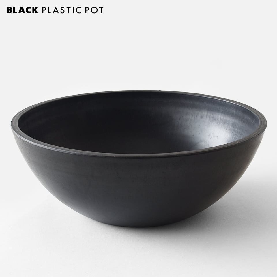 Rakuten - BLACK PLASTIC POT【SHALLOW TYPE】L:30cm×11cm 黒 プラ鉢 浅鉢 植木鉢 シャロー ブラックポット コーデックス 多肉 肉厚 厚口 シンプル グレー シャビー プラスチック インダストリアル 塊根 caudex marvista greenship