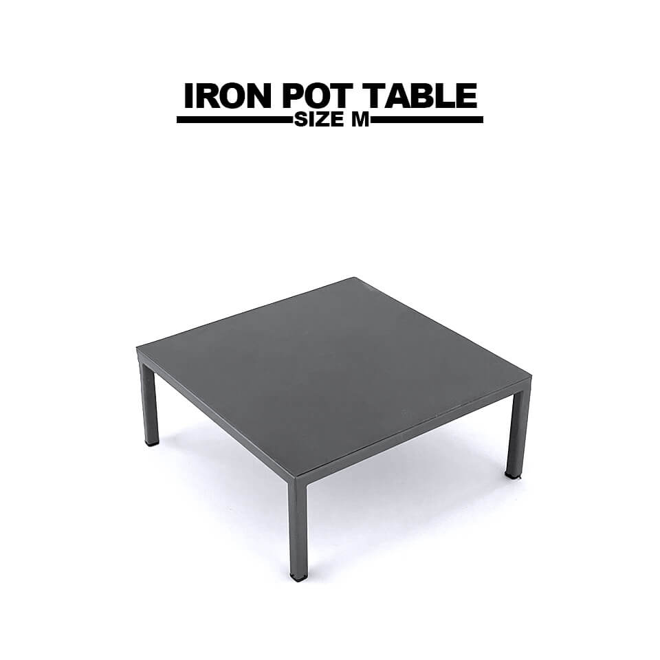 IRON POT TABLE【size M】アイアンポットテーブルMサイズ スクエアタイプ ポットスタンド シンプル おしゃれ アイアン 鉄 インダストリアル コーデックス ソーサー ディスプレイ 塊根 多肉 北欧 高低差 受け皿 鉢置き 四角 鉢台 鉢下 鉢スタンド