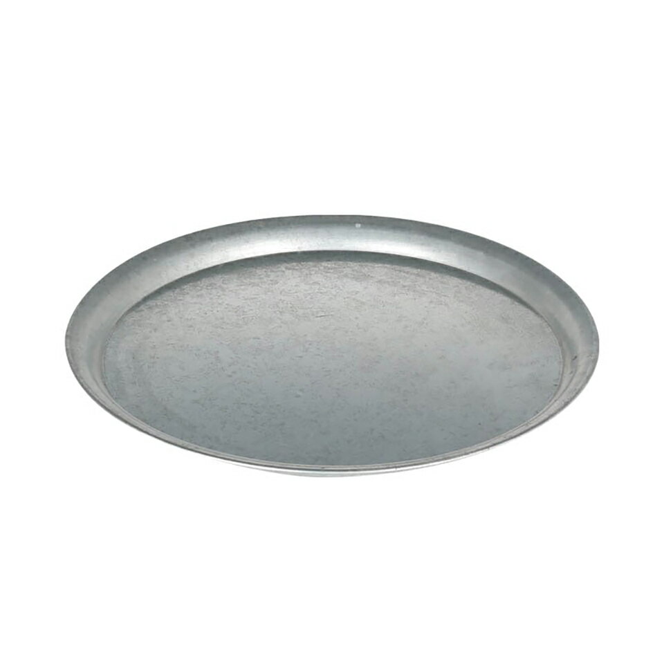 GALVANIZED ROUND TRAY【 L 】送料無料 無骨なスチールトレー ダルトン 受皿 ソーサー シンプル 無骨 ガレージ インダストリアル ガーデニング インテリア おしゃれ かっこいい シルバー アルミ ガルバナイズド ラウンド トレイ 大きい お盆 丸型